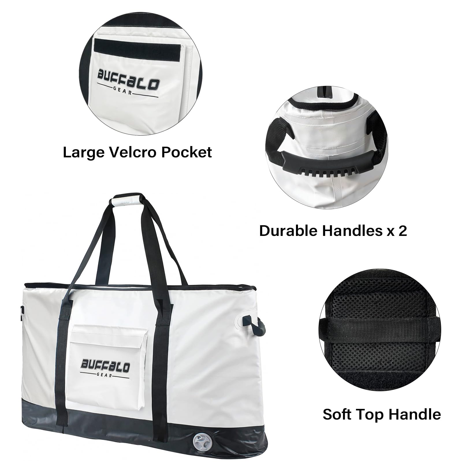 105QT Fish Cooler Bag with YKK Zipper, Flat Bottom, view 4