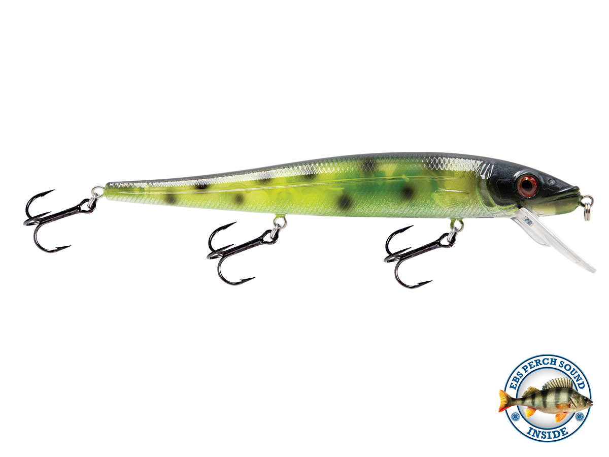 Fishing lure with perch sound feature on a white background