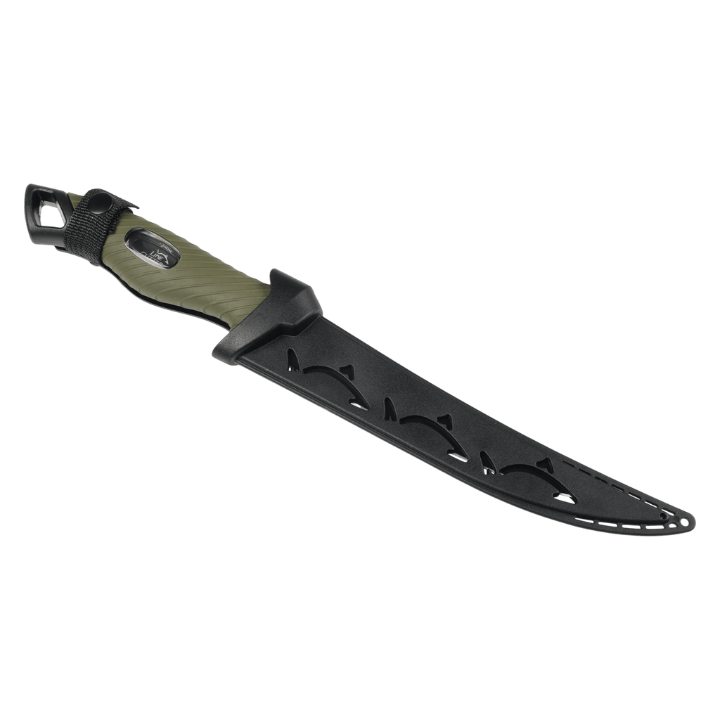 Black sheath with green interior on a white background