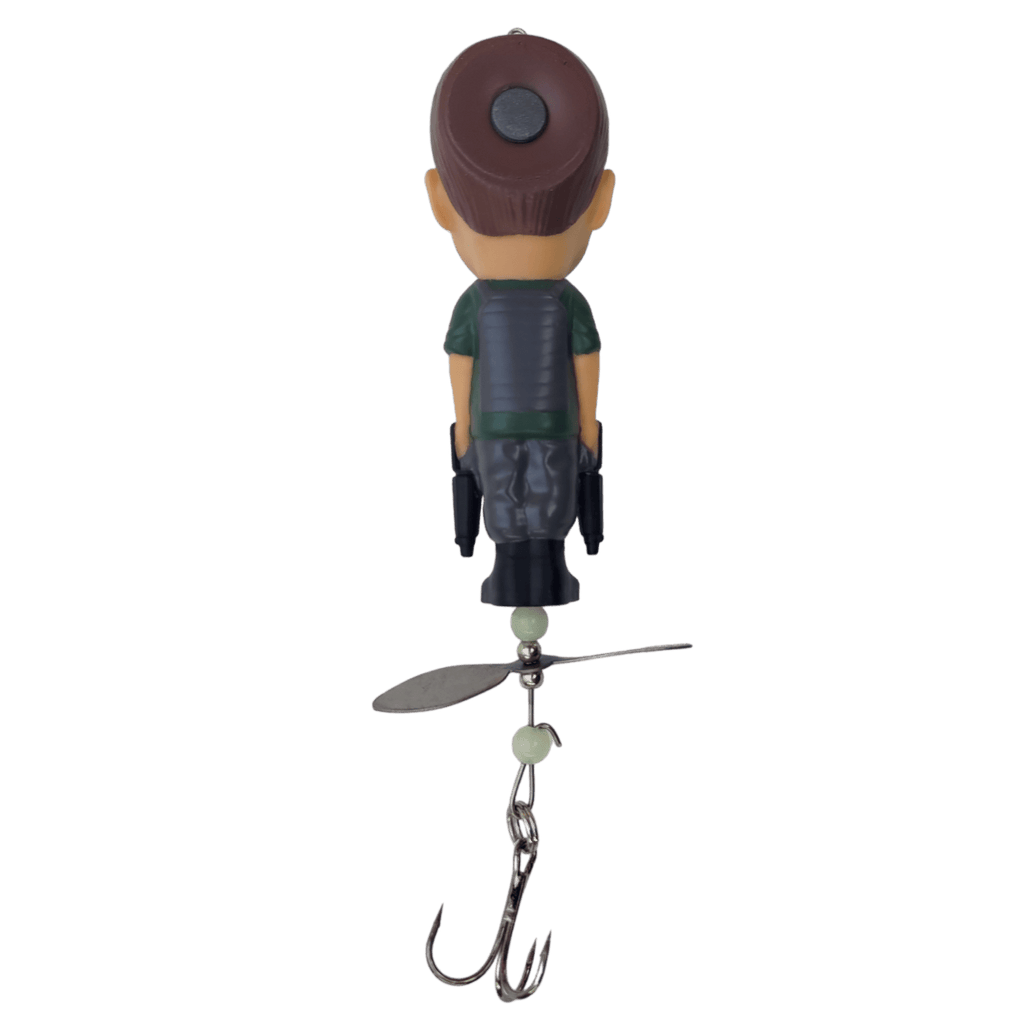 Fishing lure with a bobber and propeller on a transparent background