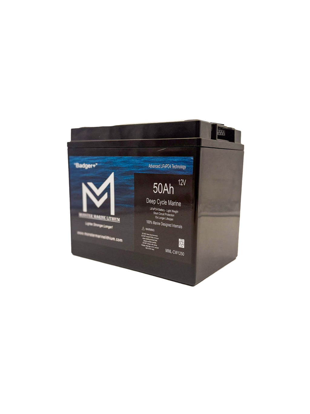 12v 50Ah Deep Cycle Lithium Marine Battery "Hyena" - MML-CW1250, view 2