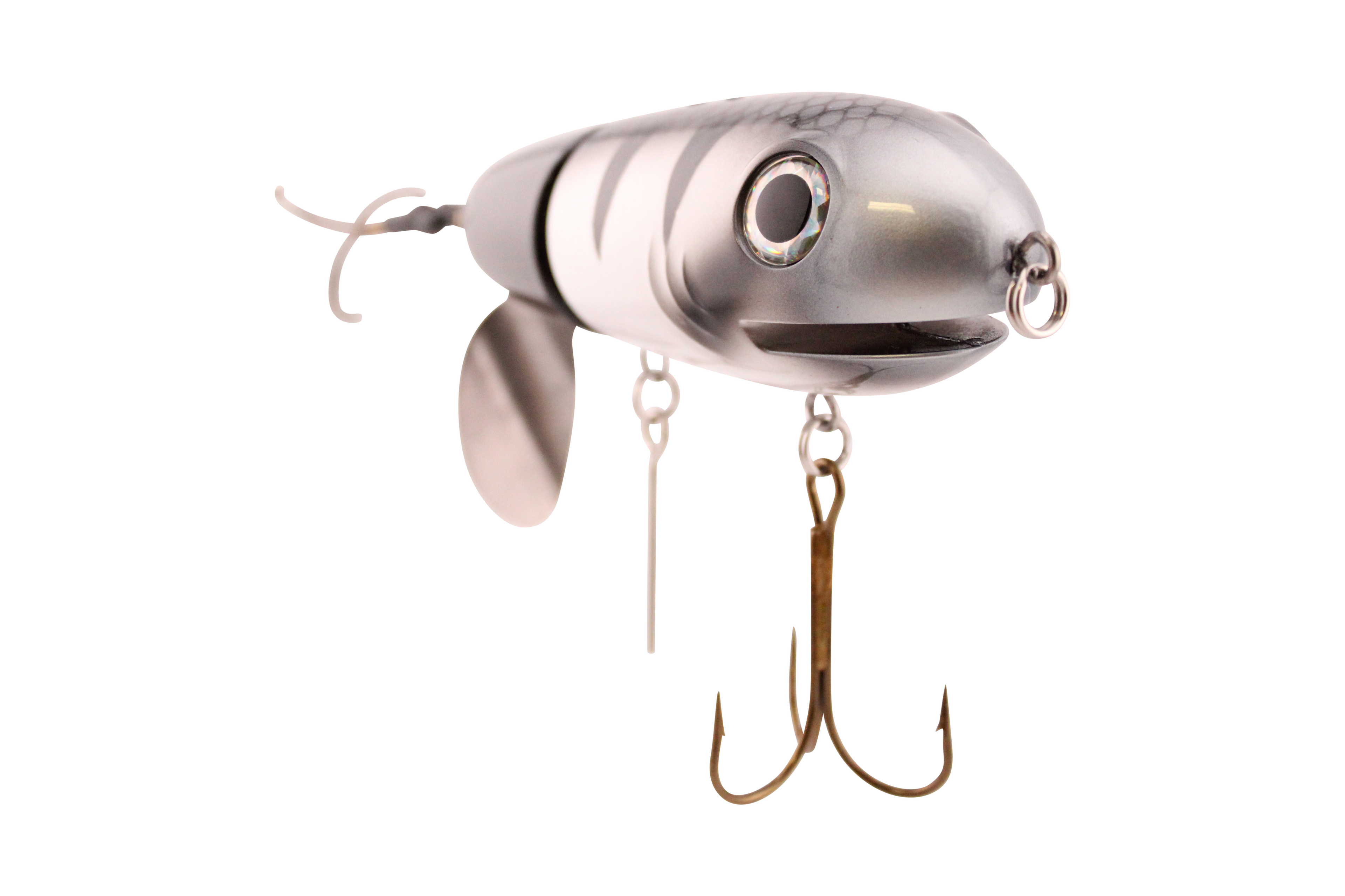 Fishing lure with a detailed design on a white background
