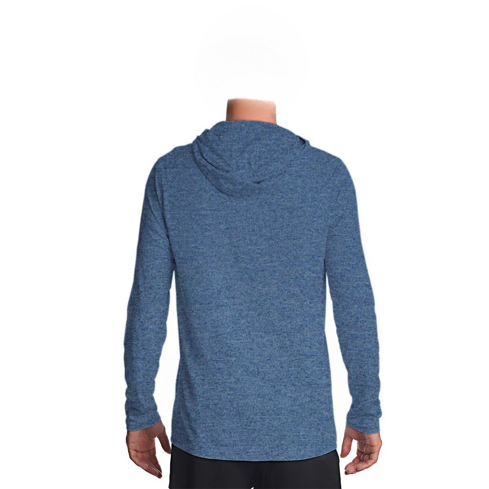 Heather Hoodie - Marine Blue — fishing hoodie, view 2