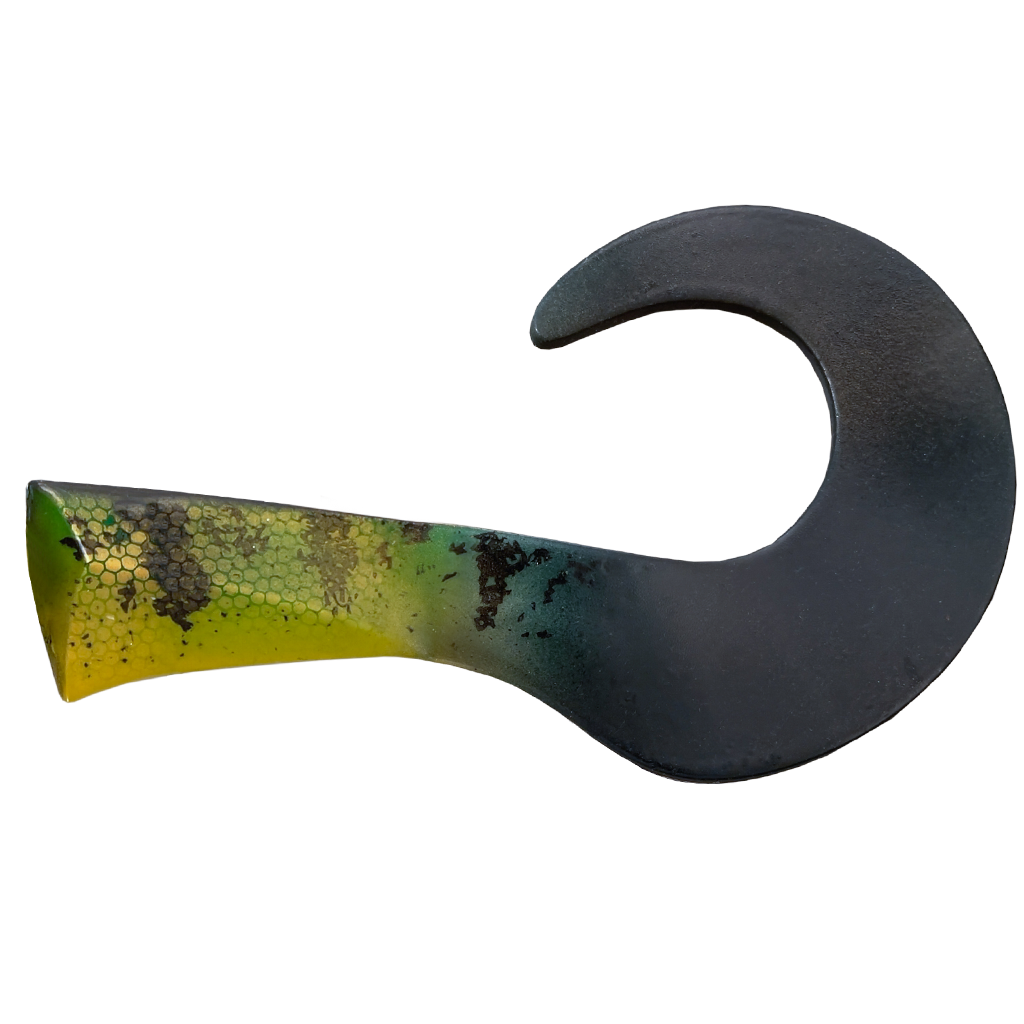 Colossus Curly Replacement Tail - Natural Perch - musky lure