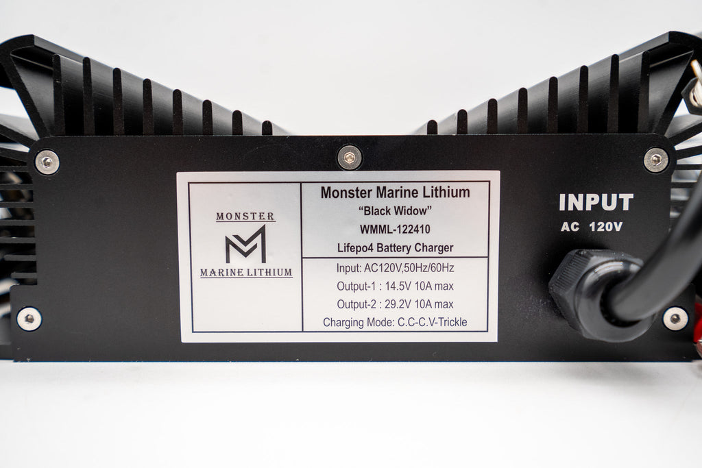 Dual 12v & 24v marine waterproof lithium charger, view 5
