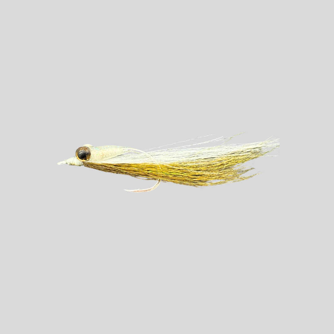 FS Clouser Minnow by Flymen Fishing Company in Olive & White