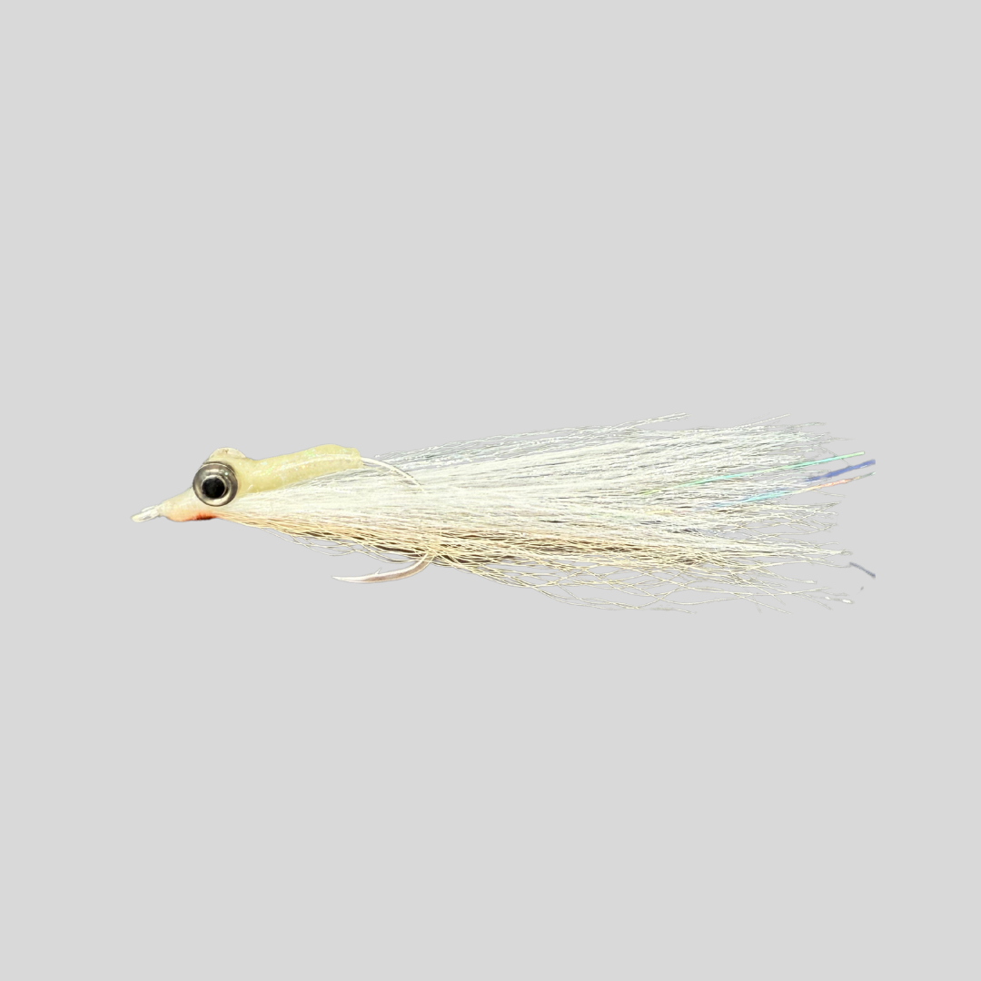 FS Clouser Minnow by Flymen Fishing Company in Tan & White