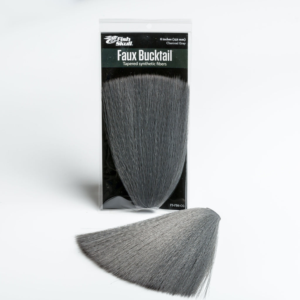 Faux Bucktail by Flymen Fishing Company in Charcoal Gray