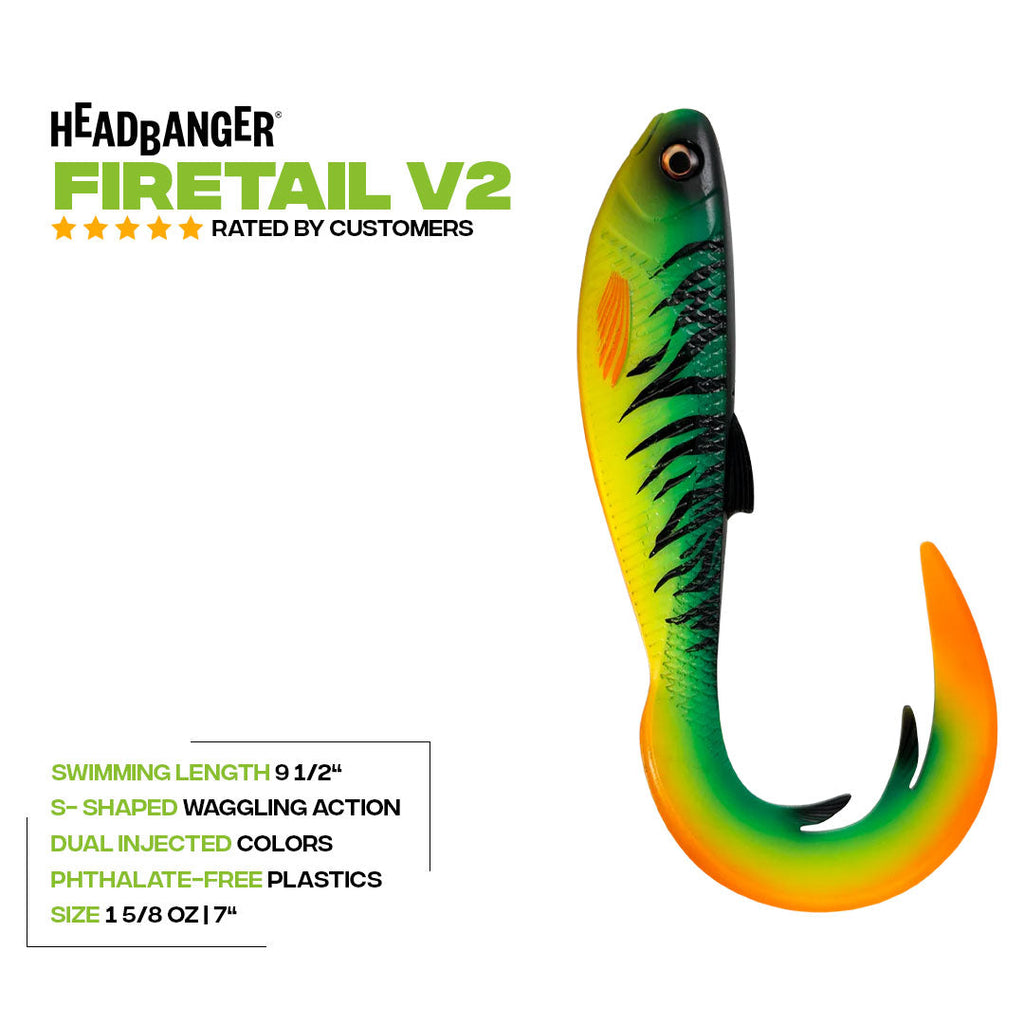 Headbanger FireTail V2 7" - musky lure