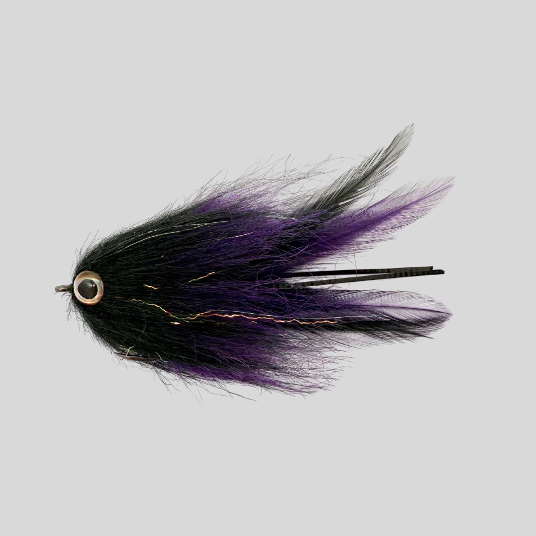 Big Game Brush Flies by Flymen Fishing Company in Purple & Black
