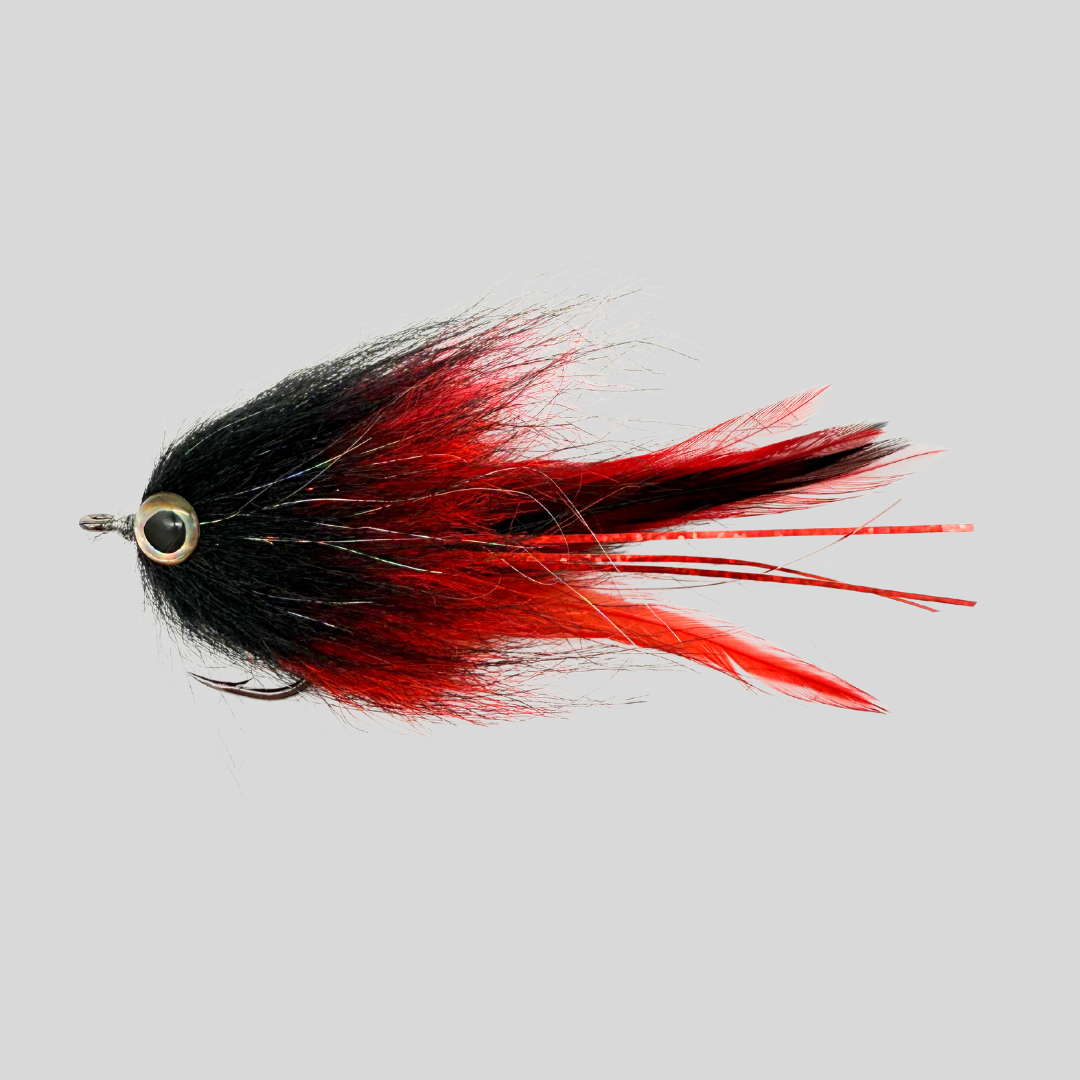 Big Game Brush Flies by Flymen Fishing Company in Red & Black