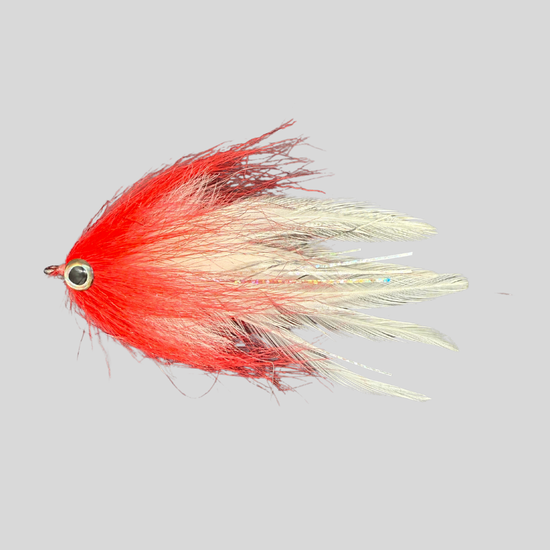 Big Game Brush Flies by Flymen Fishing Company in Red & White