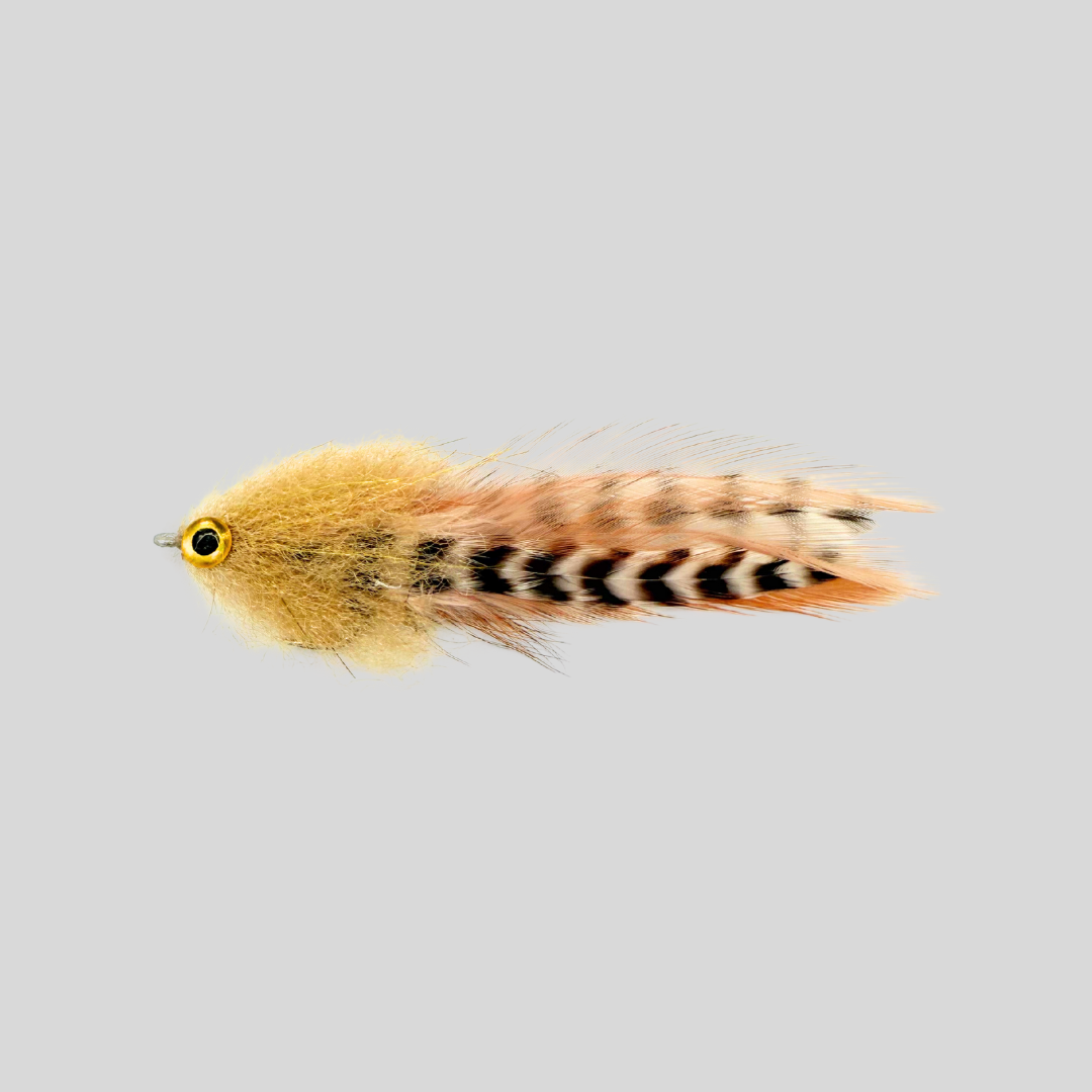 Fish-Skull® Mini Brush Flies by Flymen Fishing Company in Tan
