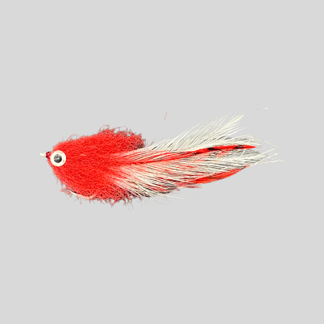 Fish-Skull® Mini Brush Flies by Flymen Fishing Company in Red & Black