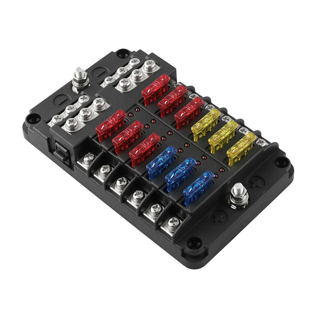 12 Way Fuse Block Panel — marine battery equipment, view 2