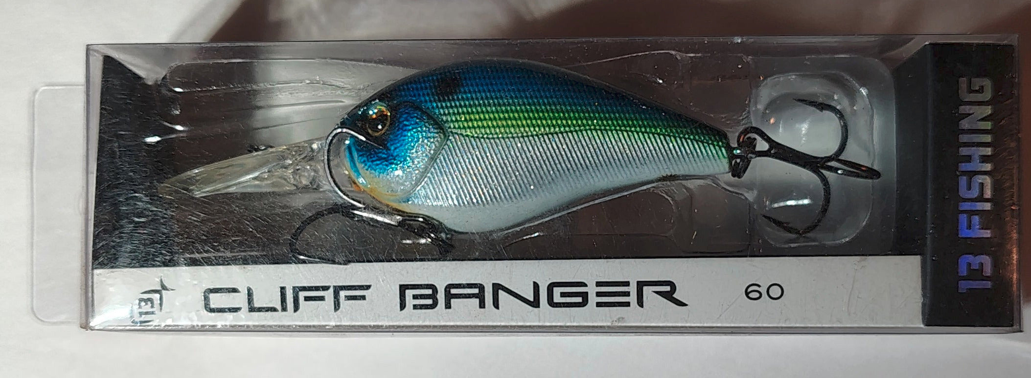 Cliff Banger fishing lure in packaging on a white background