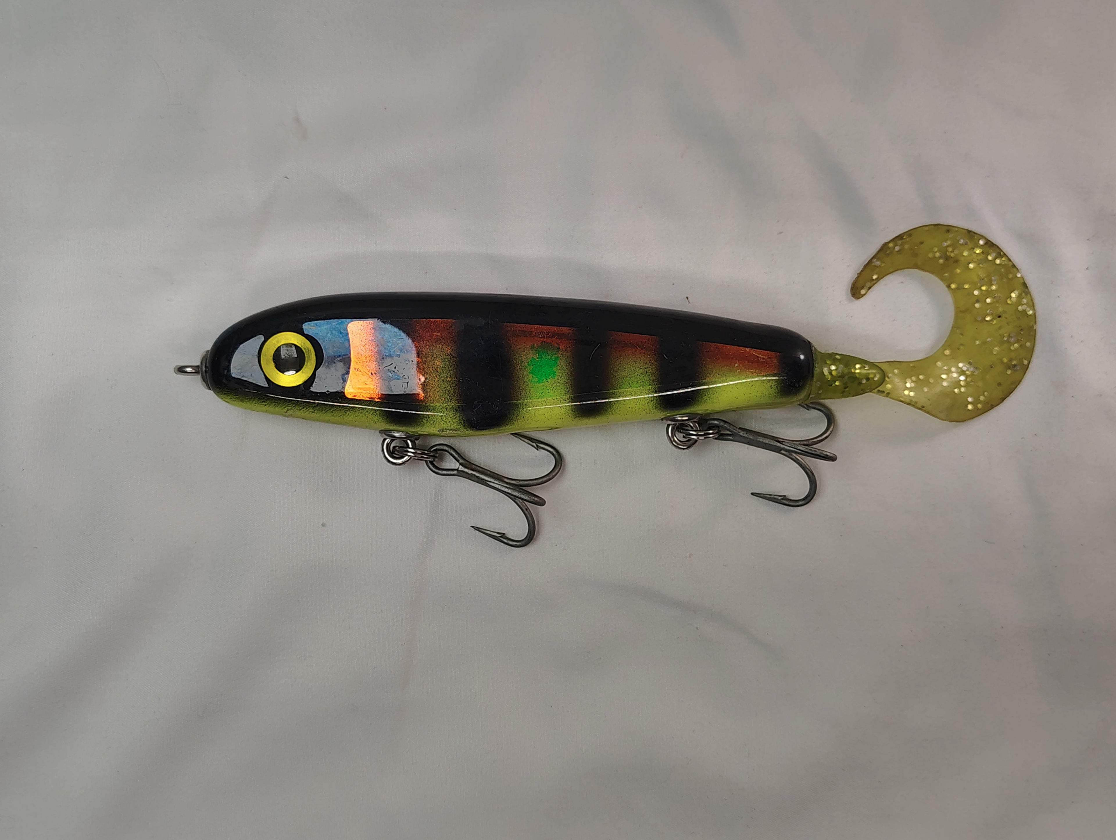 Colorful fishing lure on a white background