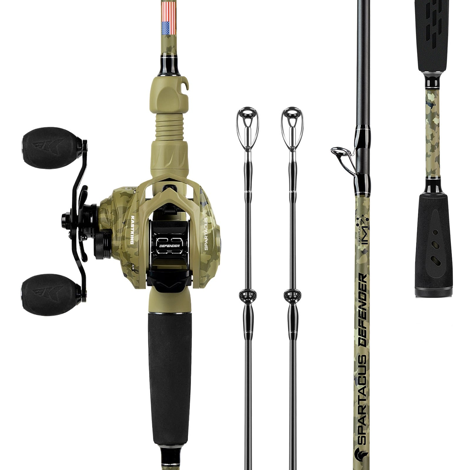 KastKing Spartacus Defender Twin-Tip Baitcaster Rod and Reel Combo - fishing gear, view 2