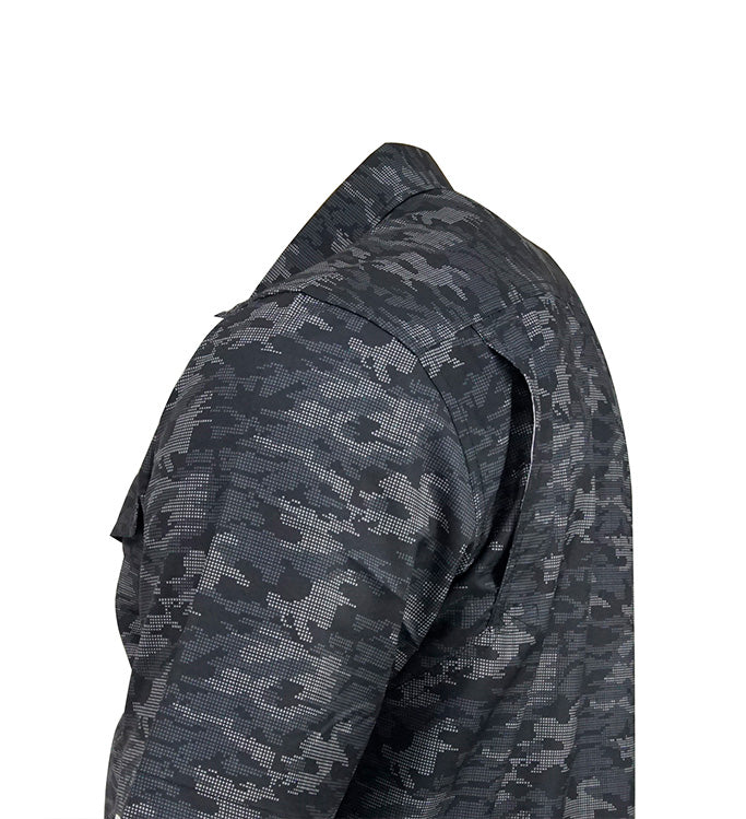 Men's Dot Camo UV Vented Fishing Shirt, view 7