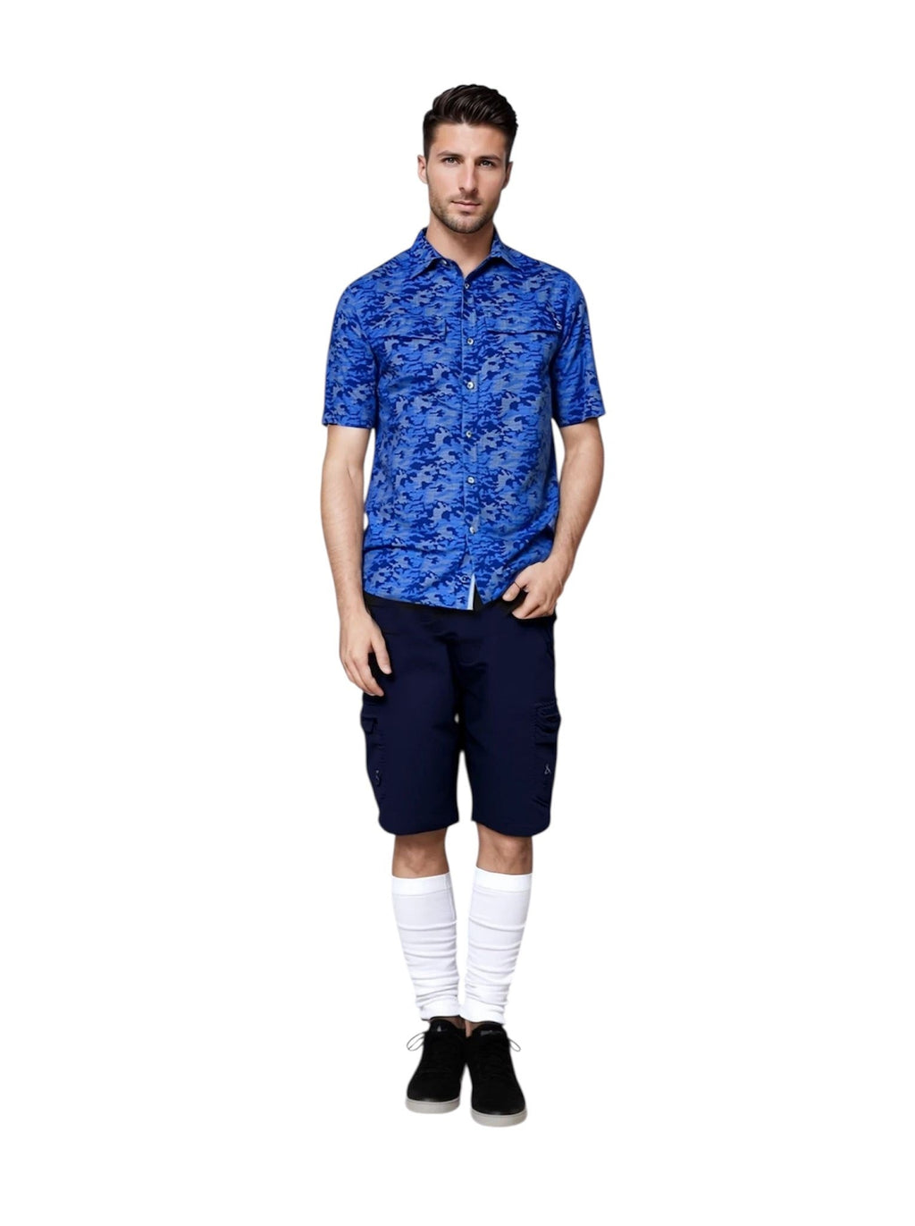 Men's Dot Camo UV Vented Fishing Shirt, view 3