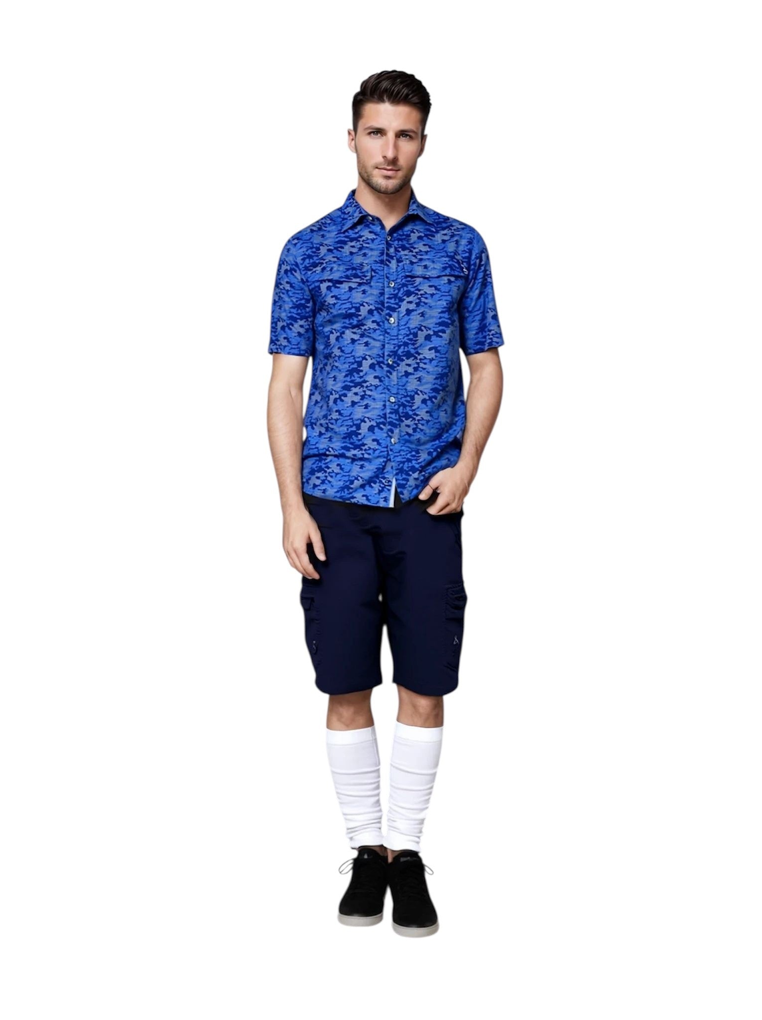 Men's Dot Camo UV Vented Fishing Shirt, view 3
