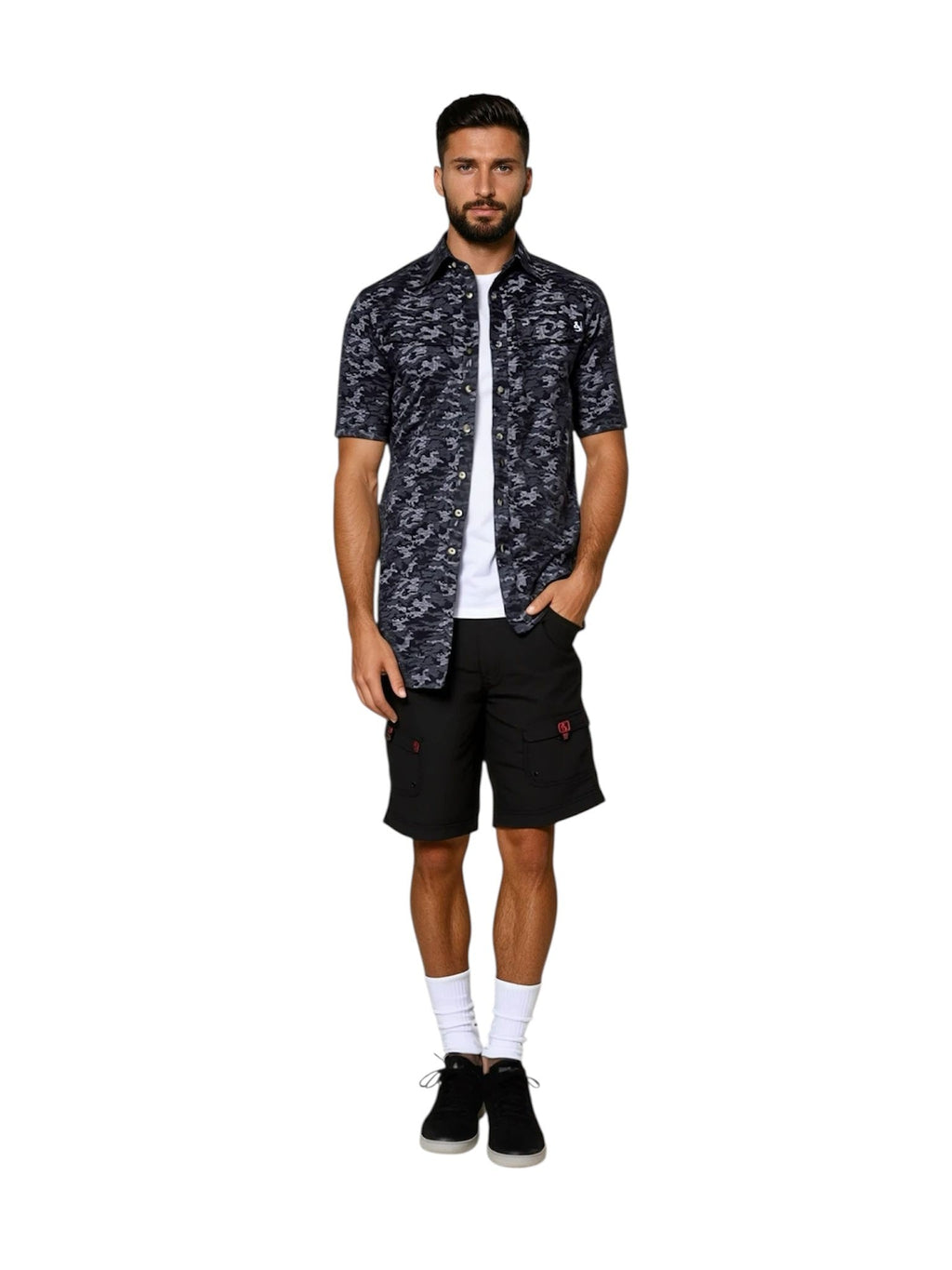 Men's Dot Camo UV Vented Fishing Shirt, view 6