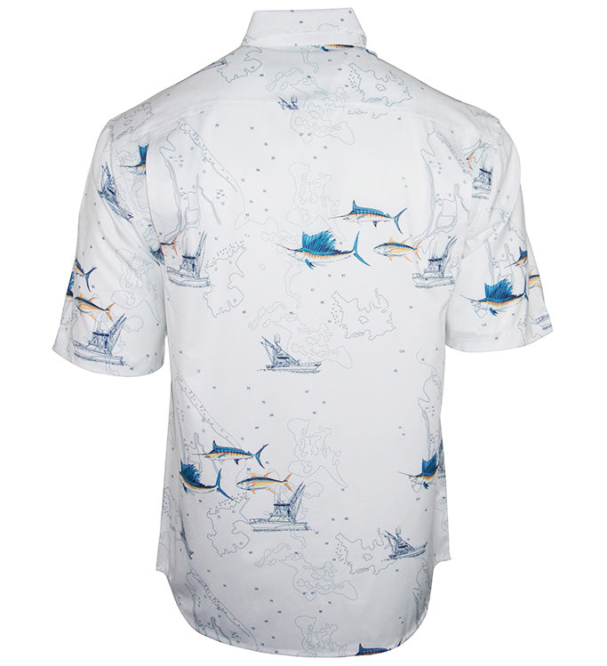 Men's Marine Charts UV Vented Fishing Shirt, view 3