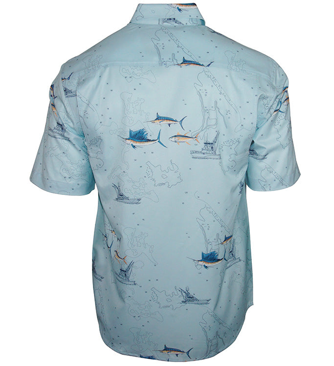 Men's Marine Charts UV Vented Fishing Shirt, view 5