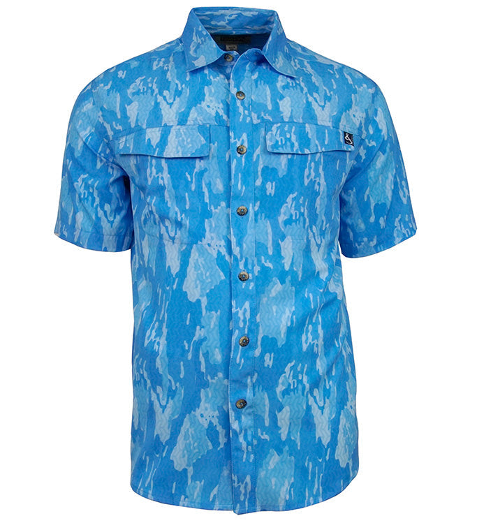 Men's Geo Camo UV Vented Fishing Shirt, view 4
