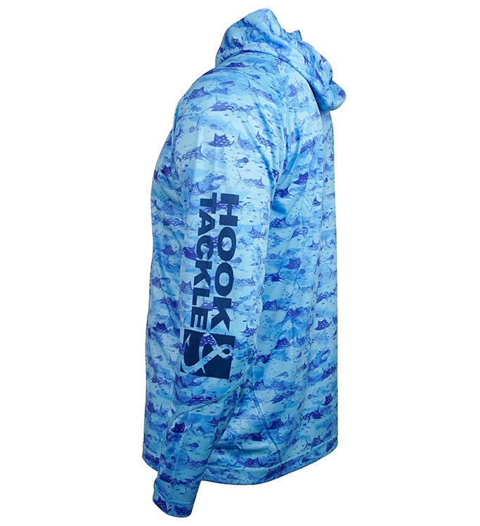 Men's Billfish Camo UV Fishing Hoodie, view 4