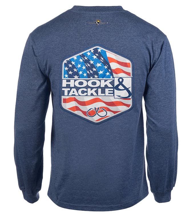 Men's Star Spangled L/S UV Fishing T-Shirt, view 3
