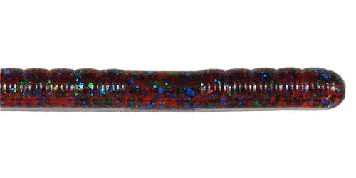 Ribbon Tail Worm 10" - Plum w/ Green and Blue Flakes (10-Pack) — soft plastic fishing bait, view 2