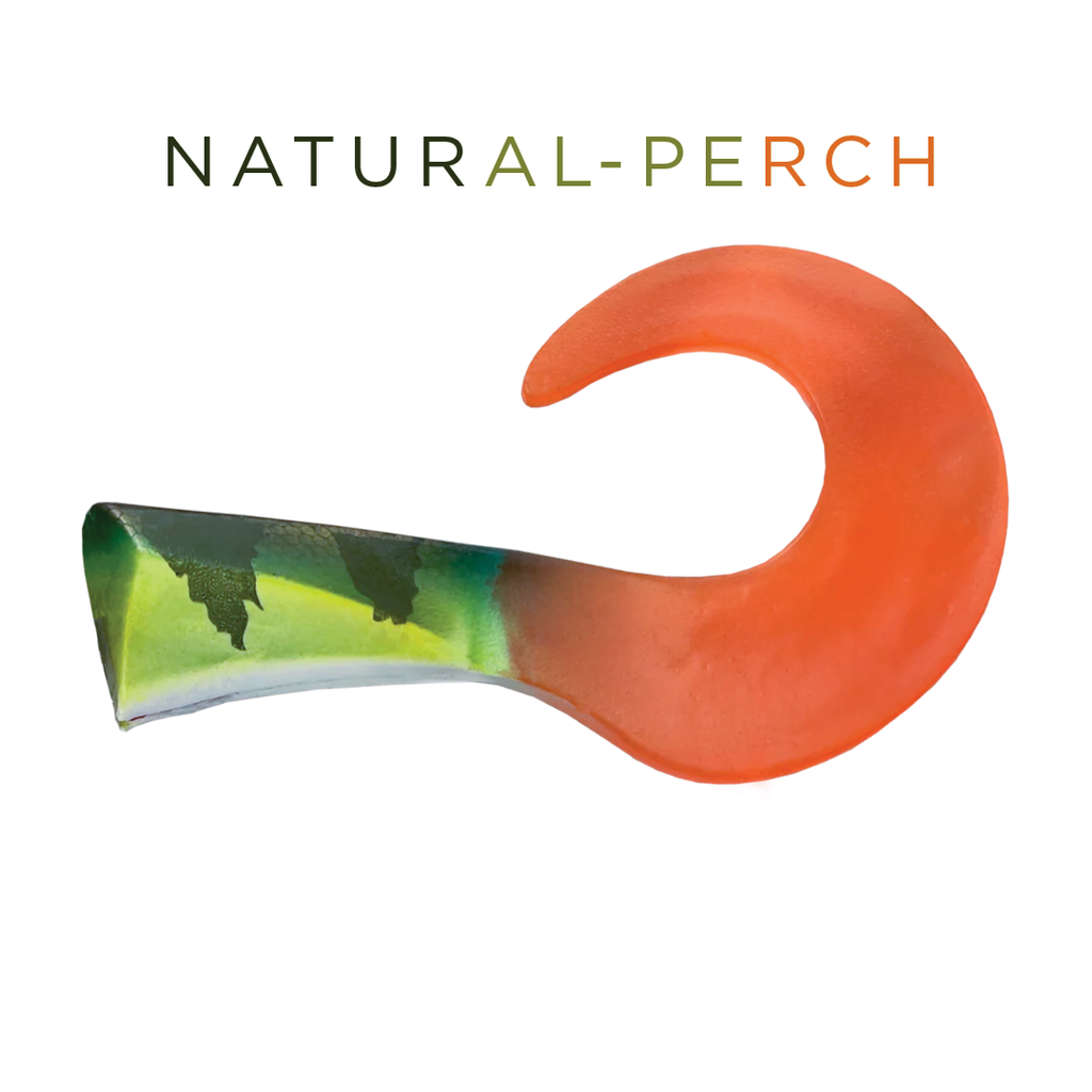 Colossus Curly Replacement Tail - Natural Perch - musky lure, view 2