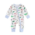 Baby Boys Girls Autumn Casual Romper Long Sleeve Crew Neck Fish Print Zipper Jumpsuit — kids fishing gear, view 7