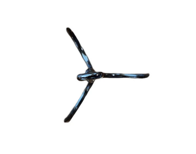 Black three-blade propeller on a white background