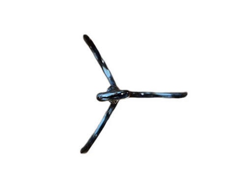 Black three-blade propeller on a white background