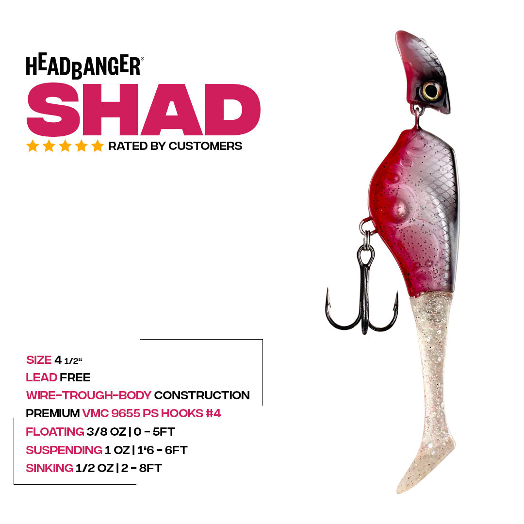 Headbanger Shad 4-1/2" - musky lure