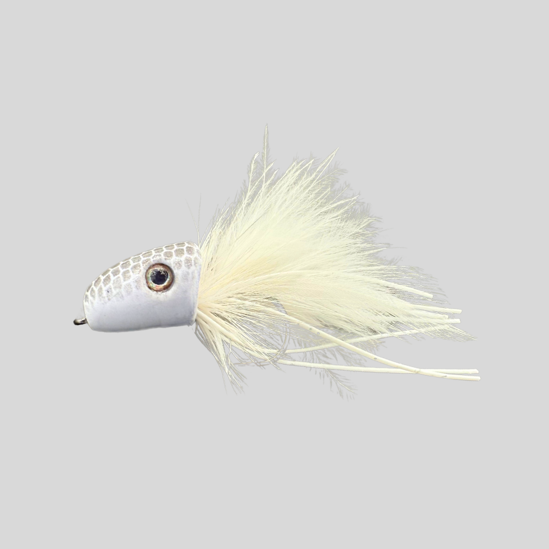 Surface Seducer® Double Barrel™ Slider by Flymen Fishing Company in White