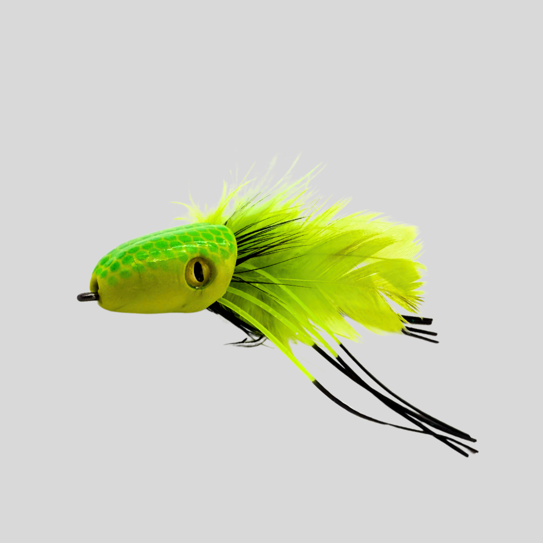 Surface Seducer® Double Barrel™ Slider by Flymen Fishing Company in Yellow Chartreuse