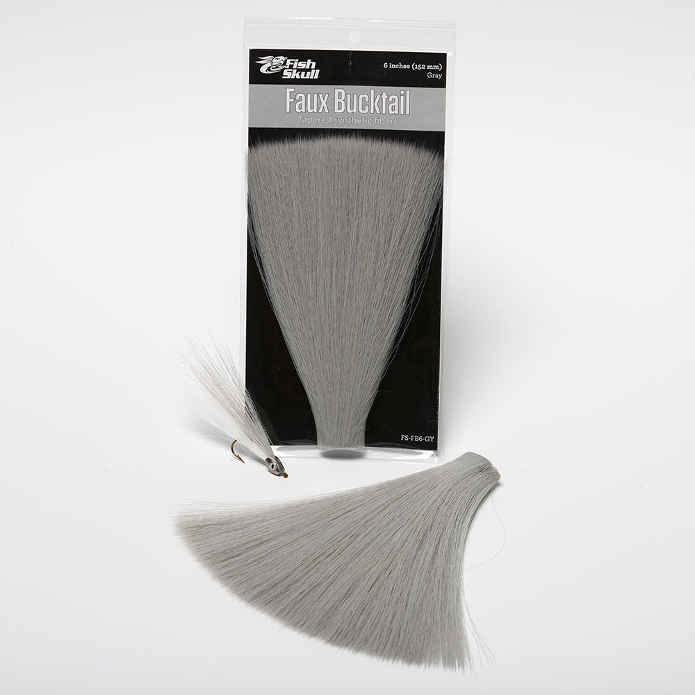 Faux Bucktail by Flymen Fishing Company in Gray