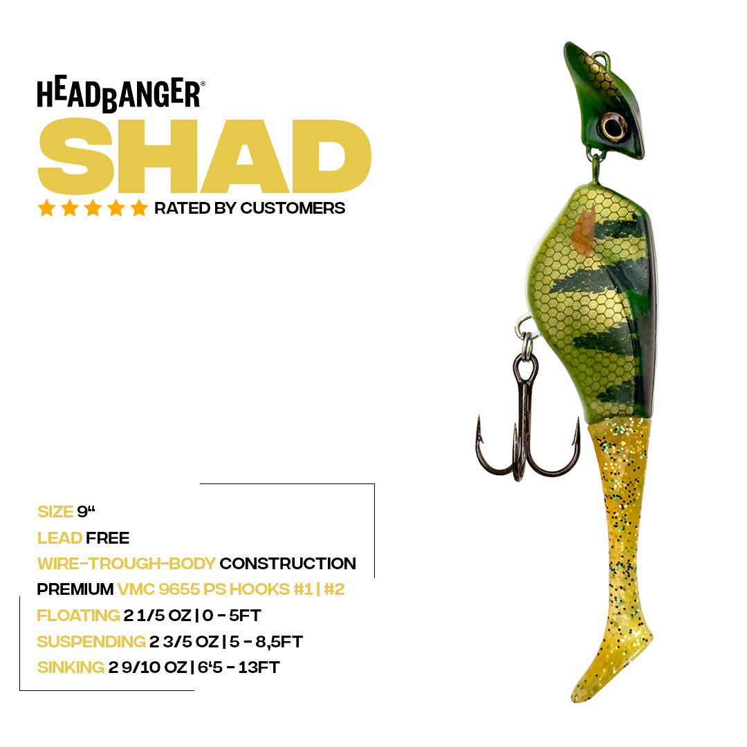 Headbanger Shad 9" - musky lure