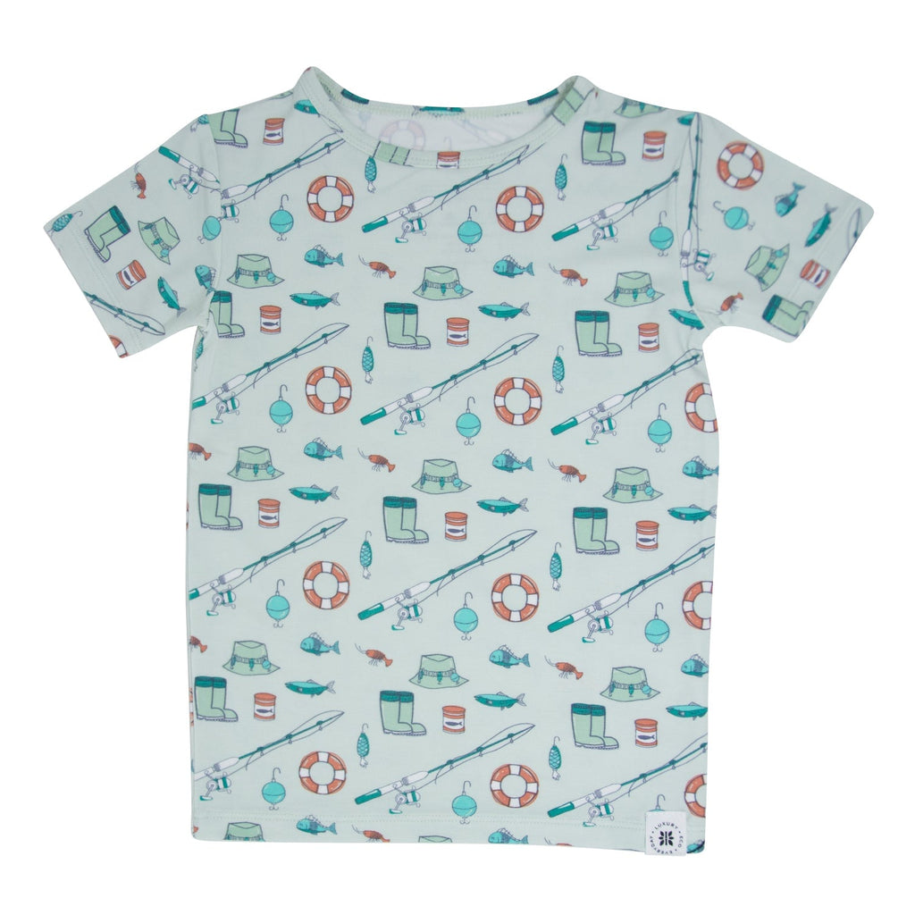 Fishing Poles Summer Pajama Set — kids fishing gear, view 2