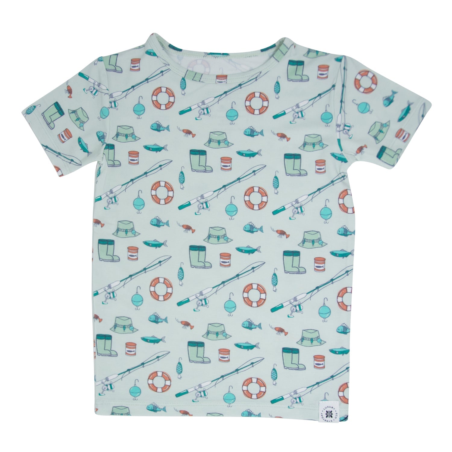Fishing Poles Summer Pajama Set — kids fishing gear, view 2