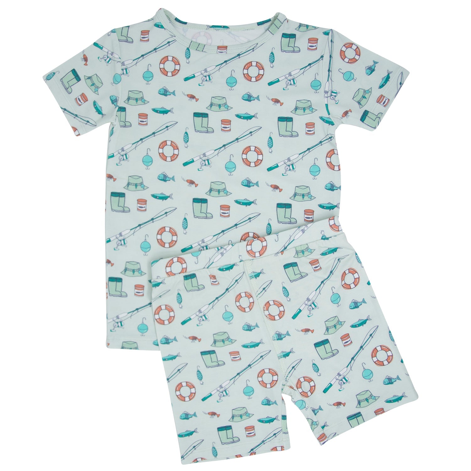 Fishing Poles Summer Pajama Set — kids fishing gear
