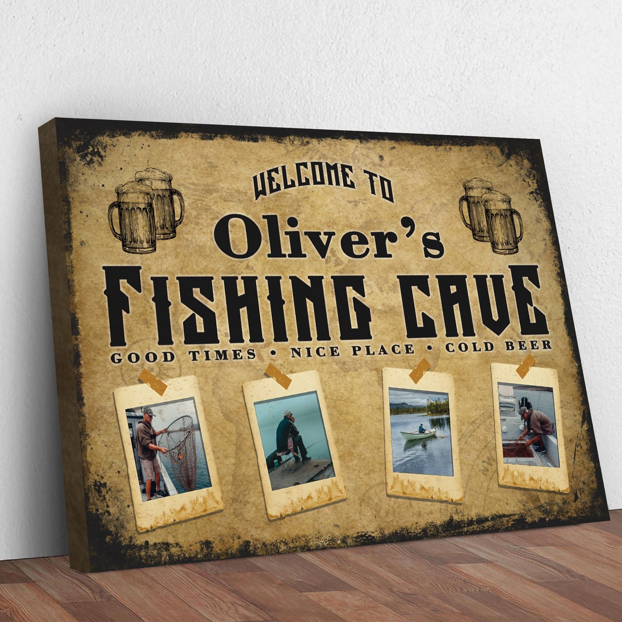 Welcome Fishing Cave Sign, view 2